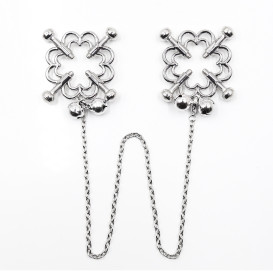 Металлические регулируемые зажимы для сосков с цепочками и колокольчиками Guest
