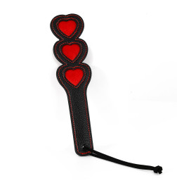 Кожаный падл с сердечками (шлепака, плетка) Authentic