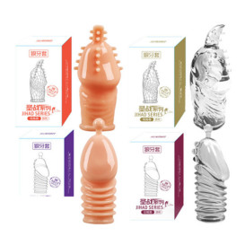 Насадка на член, многоразовый силиконовый презерватив Over Lilac