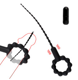 Силиконовый уретральный катетер с кольцом на головку члена Hardy dick