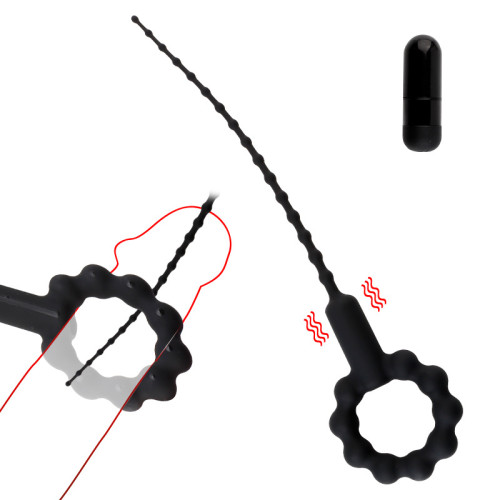 Силиконовый уретральный катетер с кольцом на головку члена Hardy dick