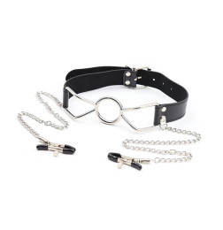 Маска–кляп с зажимами для сосков Molletta