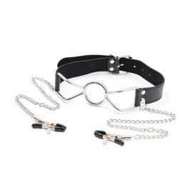 Маска–кляп с зажимами для сосков Molletta