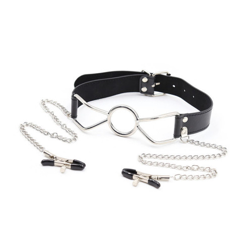 Маска–кляп с зажимами для сосков Molletta