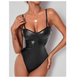 Латексное боди на бретельках с балконетом Graceful M