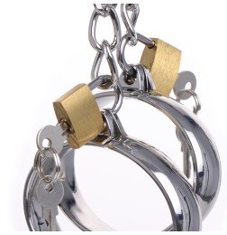 Металлические БДСМ наручники с замками и ключами Winning