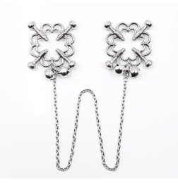 Металлические регулируемые зажимы для сосков с цепочками и колокольчиками Guest