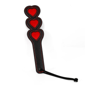 Кожаный падл с сердечками (шлепака, плетка) Authentic