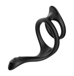 Силиконовое двойное вибрирующее кольцо на член Exuberant