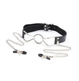 Маска–кляп с зажимами для сосков Molletta