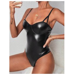 Латексное боди на бретельках с балконетом Graceful L