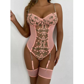 Бесшовное боди с подвязками Experience S