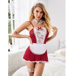 Костюм горничной - пеньюар, трусики, обруч,подвязка на ножку.  кружевные браслеты –  LassS