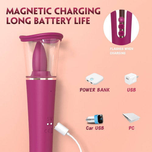 Вакуумный вибратор массажер 3 в 1 Cersei Bordo