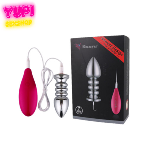 Металлическая анальная пробка с вибрацией Figoro M