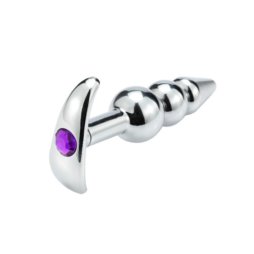 Металлическая анальная пробка Anchor Shaped Dark Purple S