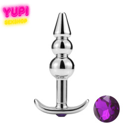 Металлическая анальная пробка Anchor Shaped Dark Purple S