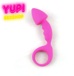 Силиконовая розовая анальная пробка с кольцом Shark Rose