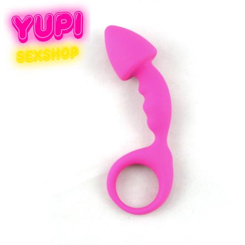 Силиконовая розовая анальная пробка с кольцом Shark Rose