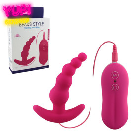 Анальная пробка проводная Beads Style Pink