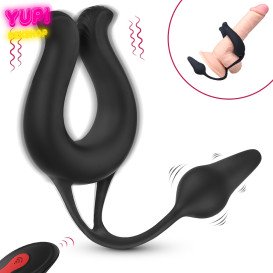 Ерекційне кільце з анальної пробкою Nicole Black RCT