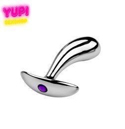 Срібляста металева анальна пробка Dew Drop Purple S