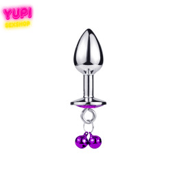 Металлическая анальная пробка Bell Circle Purple S