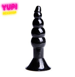 Силиконовая черная анальная пробка с присоской Quint Black