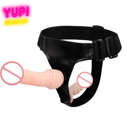 Двойной страпон с трусиками Ultra Female Harness