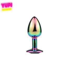 Перламутрова металева анальна пробка Circle Light Purple S