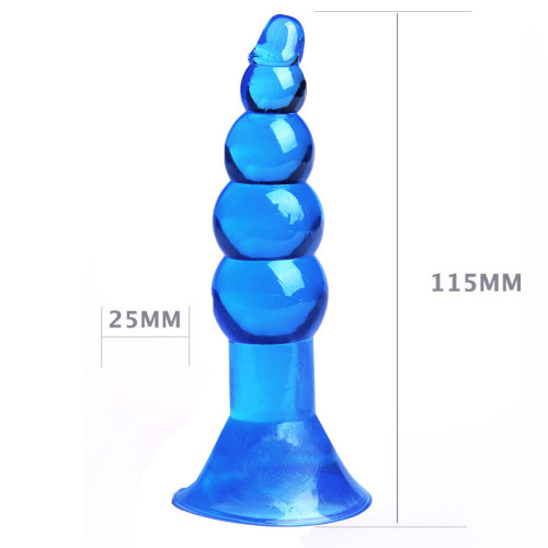 Силиконовая голубая анальная пробка с присоской Quint Blue