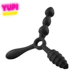 Силиконовая анальная пробка 3 в 1 Three Moments Black