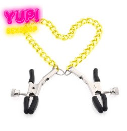 Золотий ланцюжок із затискачами для сосків Clamps Heart