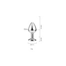 Серебристая металлическая анальная пробка Circle Rainbow S