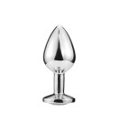 Серебристая металлическая анальная пробка Circle Rainbow S