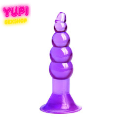 Силиконовая сиреневая анальная пробка с присоской Quint Purple