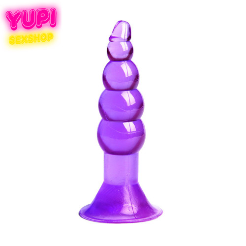 Силиконовая сиреневая анальная пробка с присоской Quint Purple