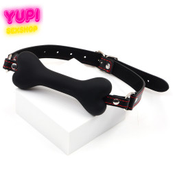 Силиконовый кляп в виде косточки Doggi Shrim Black