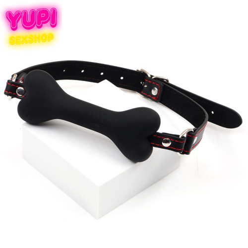 Силиконовый кляп в виде косточки Doggi Shrim Black