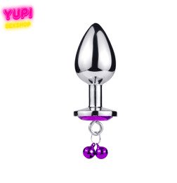 Металлическая анальная пробка Bell Circle Purple M