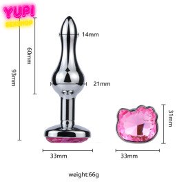 Металлическая анальная пробка Kitty Model S