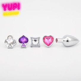 Анальна пробка зі змінним камінням Poker Combined