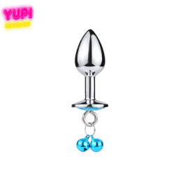 Металлическая анальная пробка Bell Circle Light Blue S