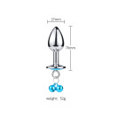 Металлическая анальная пробка Bell Circle Light Blue S