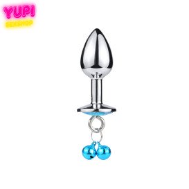 Металлическая анальная пробка Bell Circle Light Blue S