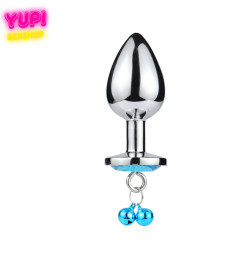 Металлическая анальная пробка Bell Circle Light Blue M