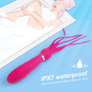 Вибромассажер с силиконовым наконечником-хлыстом Squid Magenta