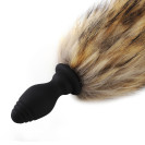 Силиконовая анальная пробка с хвостом Fox Fur Beige RCT