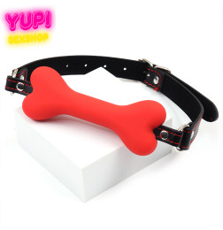 Силіконовий кляп у вигляді кісточки Doggi Shrim Red