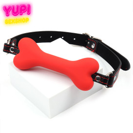 Силиконовый кляп в виде косточки Doggi Shrim Red